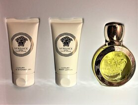 Versace Eros Pour Femme gift set 50 ml eau de toilette  + 50 ml body lotion + 50 ml Douchegel