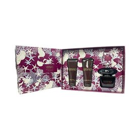 Versace Crystal Noir Giftset - 90 ml eau de parfum spray + 5 ml eau de parfum tasspray + 100 ml showergel + 100 ml bodylotion - cadeauset voor dames