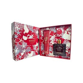 Versace Eros Flame Gift set Edp Spray 100ml/ Bath & Shower Gel 150ml/ 5ml Miniatura