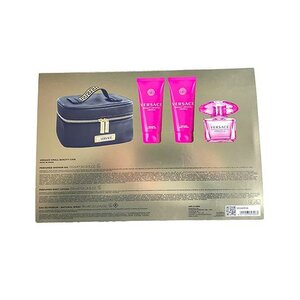 Versace Bright Crystal Absolu Gift Set EDP 90ML + SG 100ML+ BL 100ML + small Beauty Case